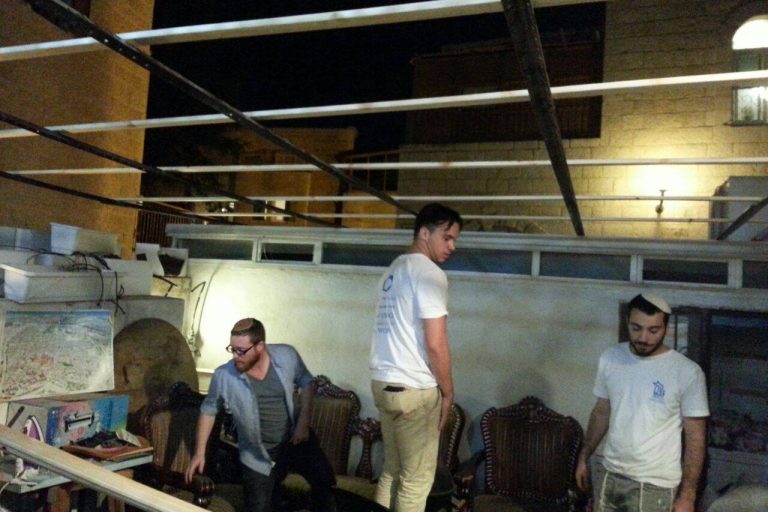 Sukkah going up at the Jerusalem Heritage House! Sukkah going up at the Jerusalem Heritage House!