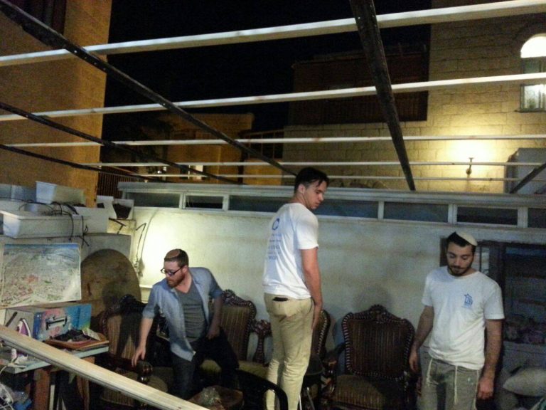 Sukkah going up at the Jerusalem Heritage House! Sukkah going up at the Jerusalem Heritage House!