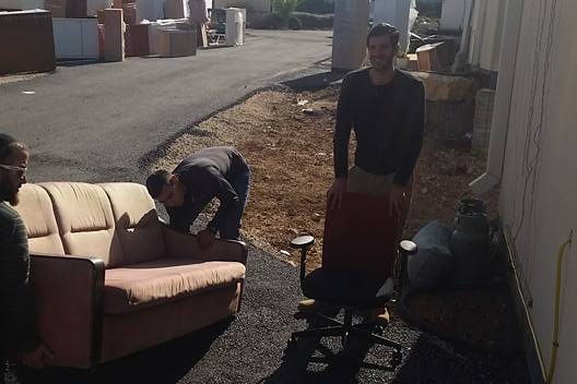 Furniture outside the caravans Furniture outside the caravans