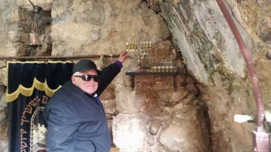 Chanukiah is ready for the second night in the Ancient Synagogue in Hevron!