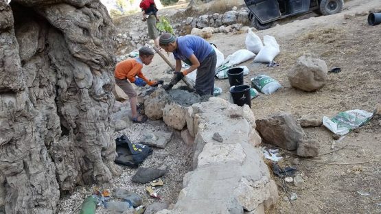 Little kids laying concrete - pretty impressive