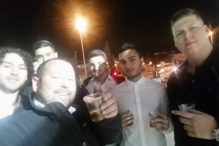 wedding, year coursers doing a LaChaim